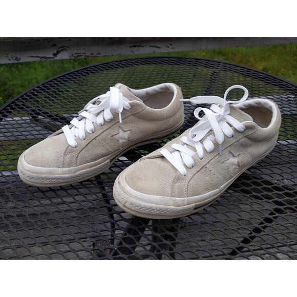 Converse One Star Ox Sz W10 M8 Suede OG 1 Retro Low Off Cream Leather - Picture 1 of 9